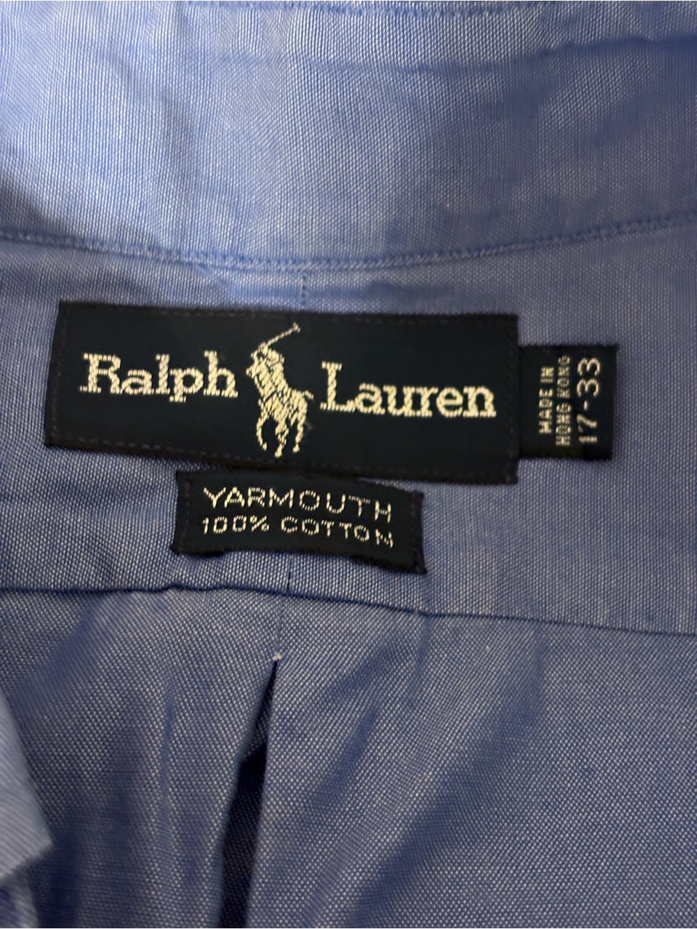 Ralph Lauren Yarmouth 17 33 Blue Oxford Button Down Shirt XL - Picture 2 of 7